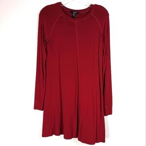 Forever 21 Crew Neckline Long Sleeves Women Tunic Top | Large